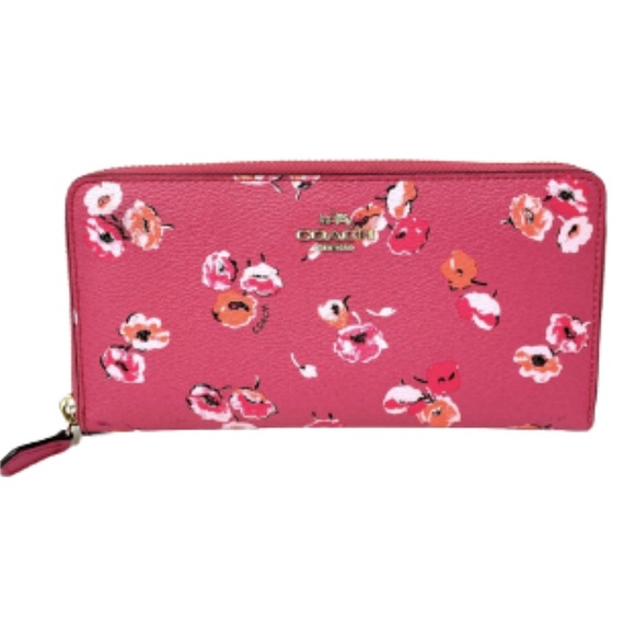Coach Handbags - Coach F53770 pink wild flower accordion zip around wallet